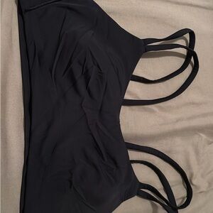 Black Strappy Sports Bra